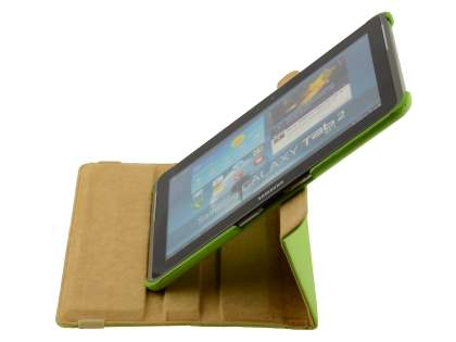 VELOCITY Synthetic Leather Swivel Flip Case for Samsung Galaxy Tab 10.1 - Lime Green