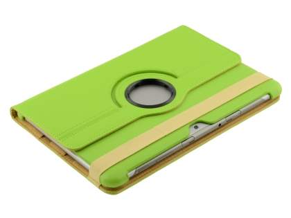 VELOCITY Synthetic Leather Swivel Flip Case for Samsung Galaxy Tab 10.1 - Lime Green