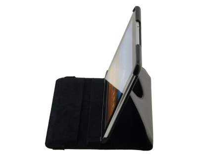 VELOCITY Synthetic Leather 360% Swivel Flip Case for Samsung Galaxy Tab 8.9 4G - Classic Black