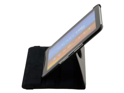 VELOCITY Synthetic Leather 360% Swivel Flip Case for Samsung Galaxy Tab 8.9 4G - Classic Black