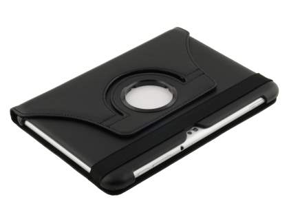 VELOCITY Synthetic Leather 360% Swivel Flip Case for Samsung Galaxy Tab 8.9 4G - Classic Black