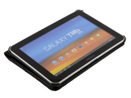 VELOCITY Synthetic Leather 360% Swivel Flip Case for Samsung Galaxy Tab 8.9 4G - Classic Black