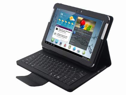 Synthetic Leather Bluetooth Keyboard Case for Samsung Galaxy Tab 2 10.1 - Black Synthetic Leather Bluetooth Keyboard Case for Samsung Galaxy Tab 2 10.1 - Black