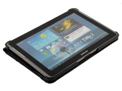 VELOCITY Synthetic Leather Swivel Flip Case for Samsung Galaxy Tab 10.1 - Black