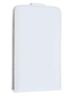 Genuine Leather Flip Case for HTC Desire HD - Pearl White