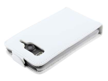 Genuine Leather Flip Case for HTC Desire HD - Pearl White