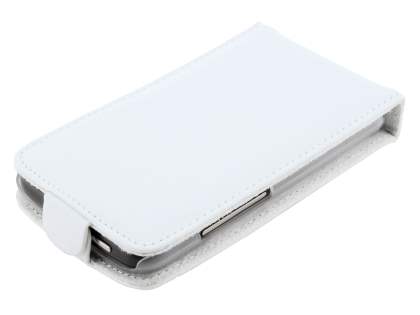 Genuine Leather Flip Case for HTC Desire HD - Pearl White