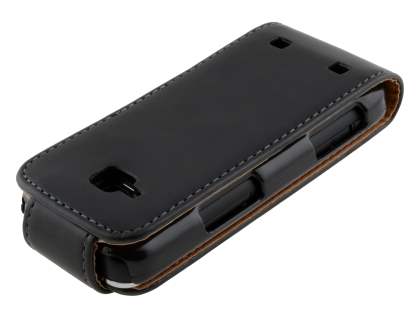 Synthetic Leather Flip Case for Nokia C5 - Black