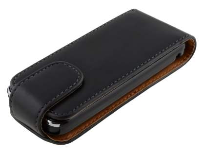 Synthetic Leather Flip Case for Nokia C5 - Black