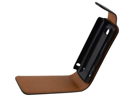 Synthetic Leather Flip Case for Nokia C5 - Black