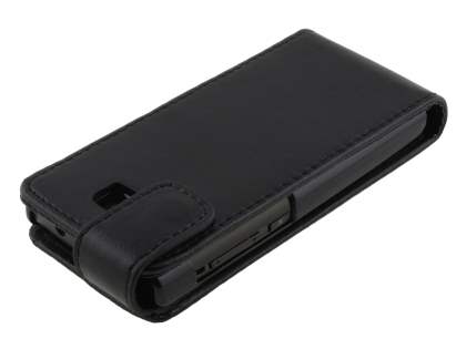 Synthetic Leather Flip Case for Nokia X3-02 - Black