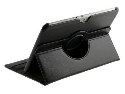 Samsung Galaxy Note 10.1 4G VELOCITY Synthetic Leather 360° Swivel Flip Case - Black