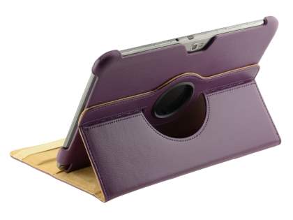 Samsung Galaxy Note 10.1 4G VELOCITY Synthetic Leather 360° Swivel Flip Case - Purple