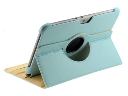 Samsung Galaxy Note 10.1 4G VELOCITY Synthetic Leather 360° Swivel Flip Case - Sky Blue