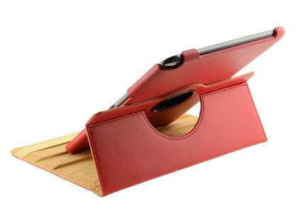 Samsung Galaxy Note 10.1 4G VELOCITY Synthetic Leather 360° Swivel Flip Case - Red