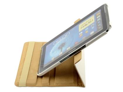 Samsung Galaxy Note 10.1 4G VELOCITY Synthetic Leather 360° Swivel Flip Case - Pearl White