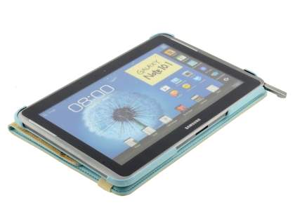 Samsung Galaxy Note 10.1 4G VELOCITY Synthetic Leather 360° Swivel Flip Case - Sky Blue