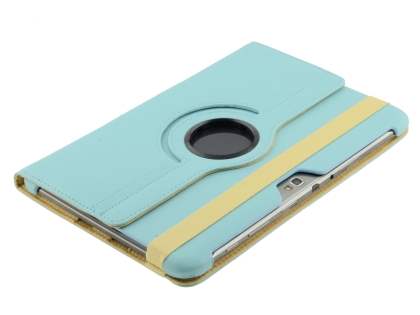 Samsung Galaxy Note 10.1 4G VELOCITY Synthetic Leather 360° Swivel Flip Case - Sky Blue
