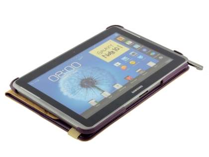 Samsung Galaxy Note 10.1 4G VELOCITY Synthetic Leather 360° Swivel Flip Case - Purple