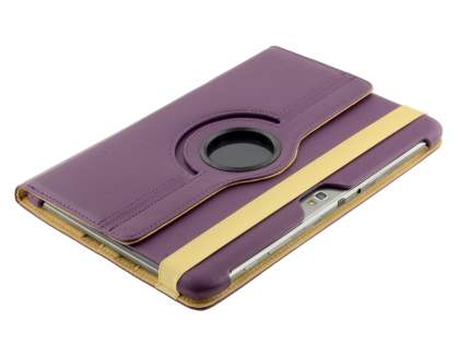 Samsung Galaxy Note 10.1 4G VELOCITY Synthetic Leather 360° Swivel Flip Case - Purple