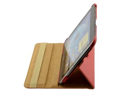 Samsung Galaxy Note 10.1 4G VELOCITY Synthetic Leather 360° Swivel Flip Case - Red