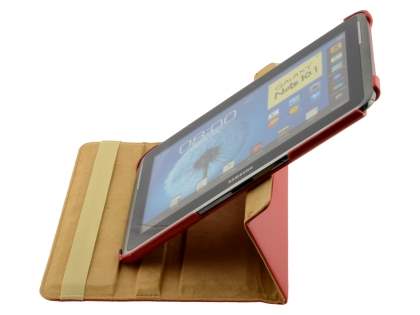 Samsung Galaxy Note 10.1 4G VELOCITY Synthetic Leather 360° Swivel Flip Case - Red