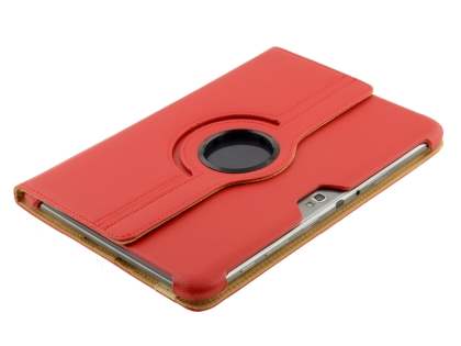 Samsung Galaxy Note 10.1 4G VELOCITY Synthetic Leather 360° Swivel Flip Case - Red