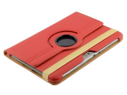 Samsung Galaxy Note 10.1 4G VELOCITY Synthetic Leather 360° Swivel Flip Case - Red