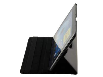 Samsung Galaxy Note 10.1 4G VELOCITY Synthetic Leather 360° Swivel Flip Case - Black