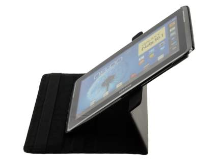 Samsung Galaxy Note 10.1 4G VELOCITY Synthetic Leather 360° Swivel Flip Case - Black