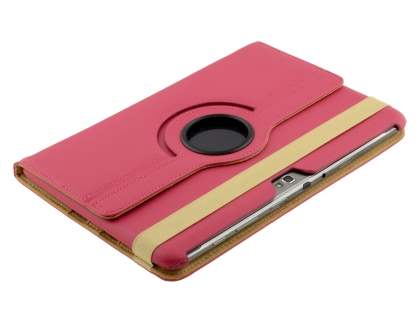 Samsung Galaxy Note 10.1 4G VELOCITY Synthetic Leather 360° Swivel Flip Case - Pink