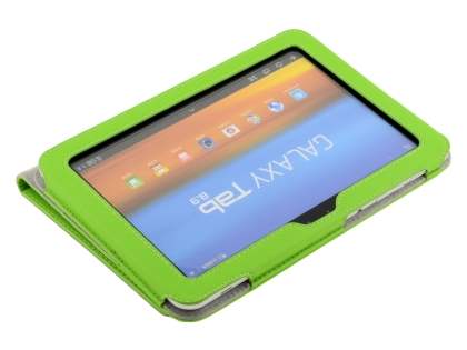 Samsung Galaxy Tab 8.9 4G Synthetic Leather Flip Case with Dual-Angle Tilt Stand - Green