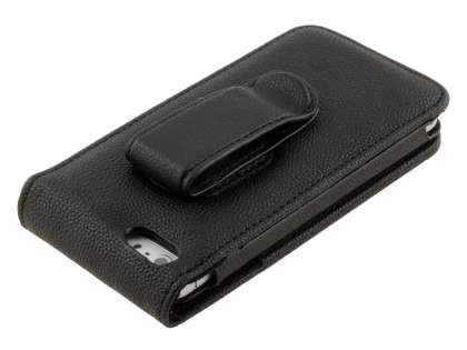 iPhone SE(1st Gen)/5s/5c/5 Synthetic Leather Belt Pouch - Classic Black
