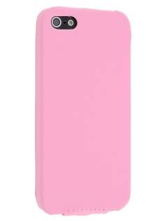 Synthetic Leather Flip Case for iPhone SE(1st Gen)/5s/5 - Baby Pink