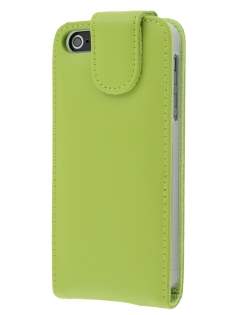 Genuine Leather Flip Case for iPhone SE(1st Gen)/5s/5 - Green
