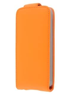 Genuine Leather Flip Case for iPhone SE(1st Gen)/5s/5 - Orange