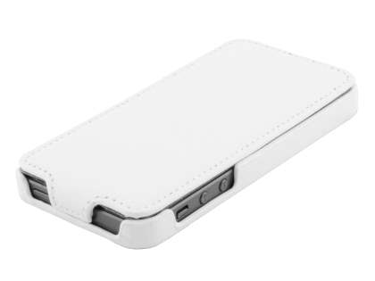 Synthetic Leather Flip Case for iPhone SE(1st Gen)/5s/5 - Pearl White