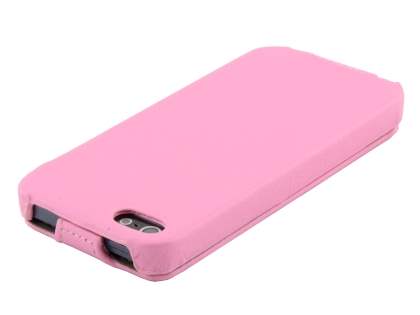 Synthetic Leather Flip Case for iPhone SE(1st Gen)/5s/5 - Baby Pink