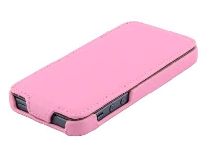 Synthetic Leather Flip Case for iPhone SE(1st Gen)/5s/5 - Baby Pink