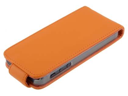 Genuine Leather Flip Case for iPhone SE(1st Gen)/5s/5 - Orange