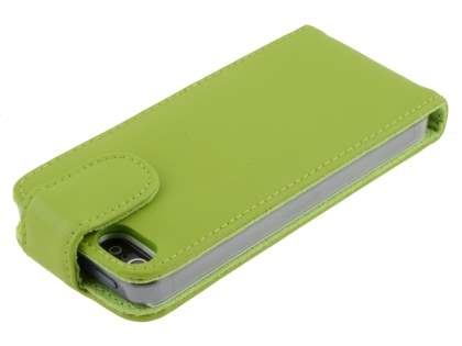 Genuine Leather Flip Case for iPhone SE(1st Gen)/5s/5 - Green