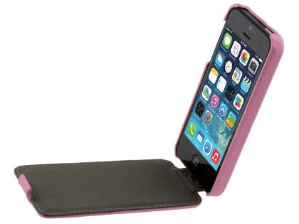 Synthetic Leather Flip Case for iPhone SE(1st Gen)/5s/5 - Baby Pink
