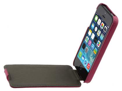 Synthetic Leather Flip Case for iPhone SE(1st Gen)/5s/5 - Pink