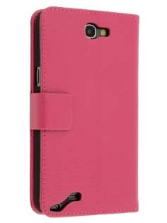 Synthetic Leather Wallet Case with Stand for Samsung Galaxy Note 2 4G - Pink Leather Wallet Case