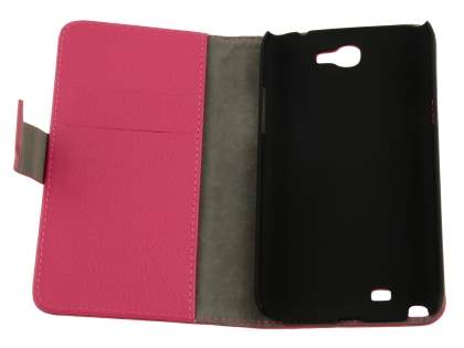 Synthetic Leather Wallet Case with Stand for Samsung Galaxy Note 2 4G - Pink