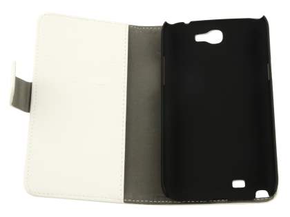 Synthetic Leather Wallet Case with Stand for Samsung Galaxy Note 2 4G - Pearl White