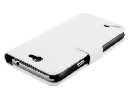 Synthetic Leather Wallet Case with Stand for Samsung Galaxy Note 2 4G - Pearl White