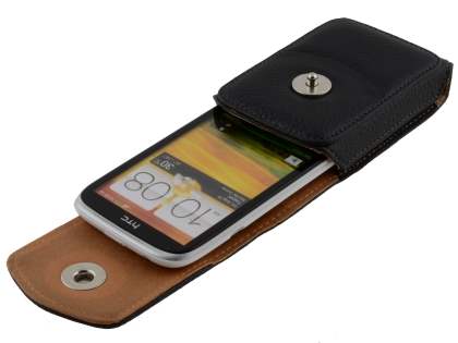 Textured Synthetic Leather Vertical Belt Pouch for HTC Desire X