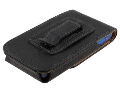 Textured Synthetic Leather Vertical Belt Pouch with Buckle - Bumper Case Compatible