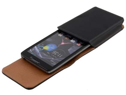 Smooth Synthetic Leather Vertical Belt Pouch for Motorola